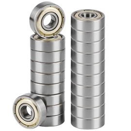 Niooliuk Pack of 20 608 ZZ Skateboard Bearings, Double Shielded,8x22x7 Miniature Ball Bearings