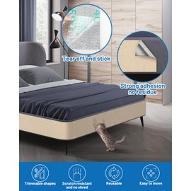 Cat Scratch Couch Furniture Protector, 78.7" x 15.8" Self-Adhesive Cat Scratch Mats, Trimmable DIY Cat Scratcher Pads for Wall, Couch Corner, Cat Tower and Replacement Pads (Khaki)