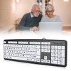 Elderly Keyboard, Large Print Computer Keyboard, 104 Keys QWERTY, High