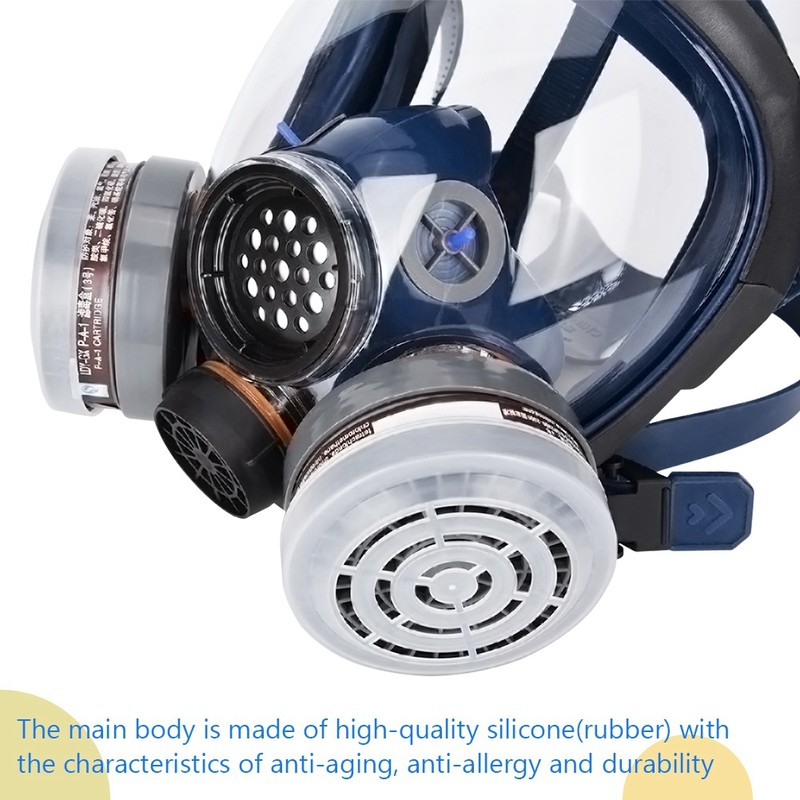 Silicone Full Face Gas Mask Respirator For Painting Spraying