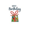 "Pom Pom""Dotty Present Happy Birthday"" Greeting Card" POM004