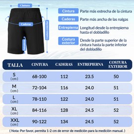 HomeChi Baño de Hombres con Forro de Compresión - Pantalones Cortos de Natación de Secado Rápido con Bolsillos para Teléfono - Pantalones Cortos de Playa Trajes de Baño para Hombres, Negro, L