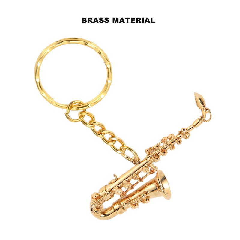 Cute Saxophone Pendant Keychain Portable Funny Brass Miniature Saxophone Musical