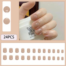 WAFOLOZE Orange Press on Nails Short, 24pcs Nails Press on Solid Colour Square Fake/False Nails with Press ons Designs Acrylic Press on Nails Gloss Artificial Nails Stick on Nails for Women