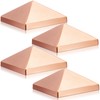 Blulu 4 Pcs 4''x4'' (Actual 3.5''x3.5'') Solid Copper Pyramid Post