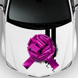 BOXHOME Big Car Bow 18" Magenta Large Gift Wrap Ribbon Pull Bows for Party, Birthday, Wedding Garlands & Swag, Fundraise, Decoration