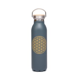 bodhi Thermos Flask, Insulated Stainless Steel Drinking Bottle, 100% Leak-Proof, Cold and Warm Drinks, Refined with Design Motif, for Sports and Everyday Use (Flower of Life)