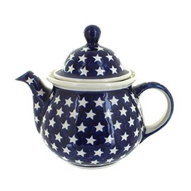 Blue Rose Polish Pottery Stars Large Teapot