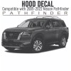 PATHFINDER HOOD DECAL Sticker Hood Front Decal Vinyl