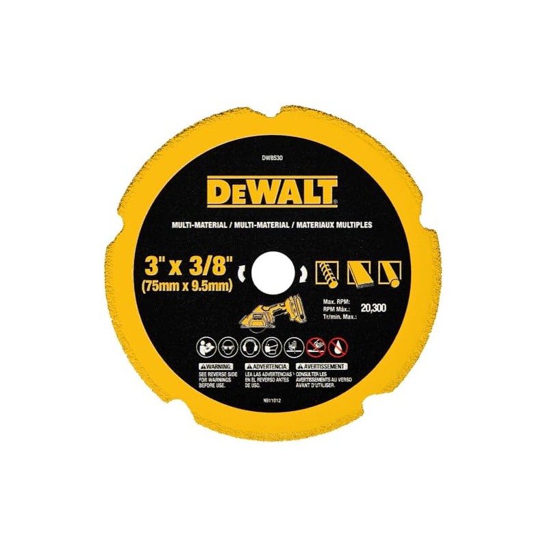 DEWALT Cut Off Wheel, 3", with Fine Finish, Ultra Sharp