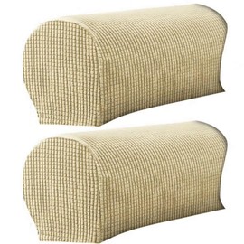 Yogsey 2 PCS Soft Stretch Plush Armrest Covers,Spandex Armrest Covers for Chairs/Sofas, Couch Arm Covers, Furniture Protector Armchair Slipcovers for Recliner