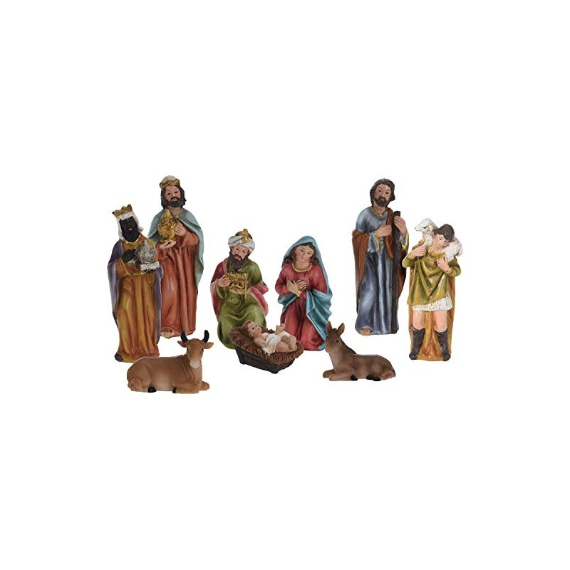 Carousel Home and Gifts Traditional Nativity Set With 9 Detailed