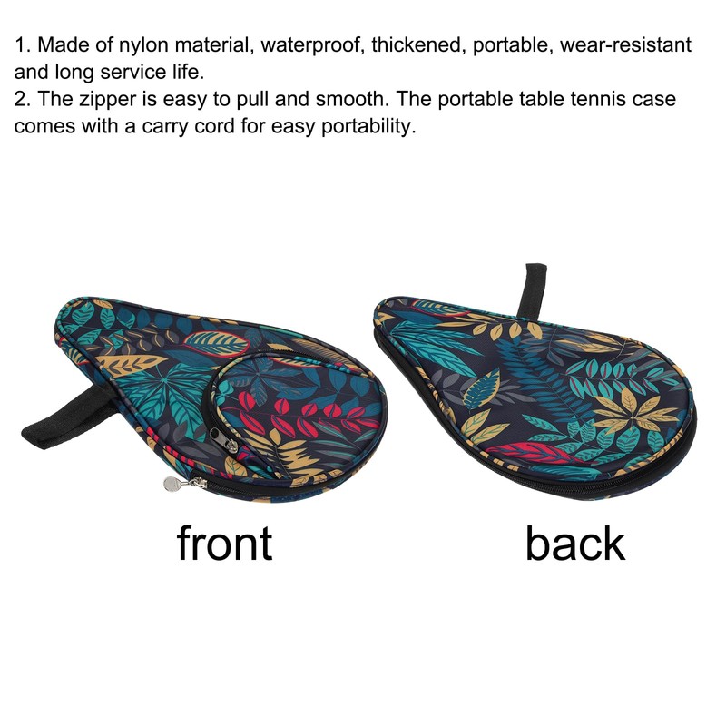 PATIKIL 12"x8" Table Tennis Racket Case Cover Table Tennis Racket
