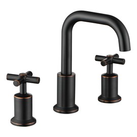 Duttao Two-Handle Widespread Bathroom Faucet, Bathroom Faucets for Sink 3 Hole with Push up Pop-up Drain 2 Handle 8 Inch Sink Faucet Oil Rubbed Bronze Finish DF-1309CCH-ORB