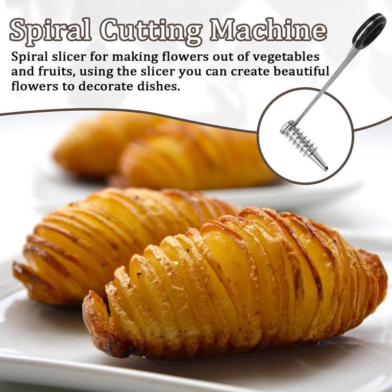 Xanadued 2 Pack Piranha Spiral Cutter for Potatoes, Stainless Steel