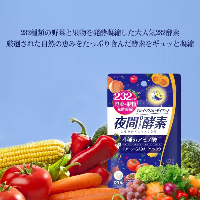 ISDG夜間diet酵素 232種類野菜＆果物発酵凝縮 120粒*5個セット