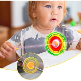 Colorful Flywheel Spinning Toy Spinner Fidget Light Rainbow Lightshow Orbital Flash Novelty Toys Gift Pull Line Flashing Glow in The Dark Wheel Glow Up