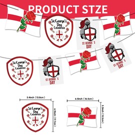 St George's Day Banner Decorations Happy St. George's Day Bunting Decorations for England National Day Patriotic Themed Party Decor