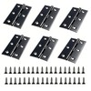 6 Pcs 2.72 Inch Black Matte Cabinet Hinges, Stainless Steel