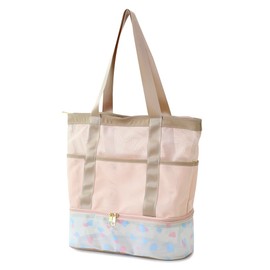 BBORGDC Beach Bag for Women, Original Boho Design Large Mesh Tote, Summer Lightweight Polyester Bag With Wet Compartment, Travel & Commute