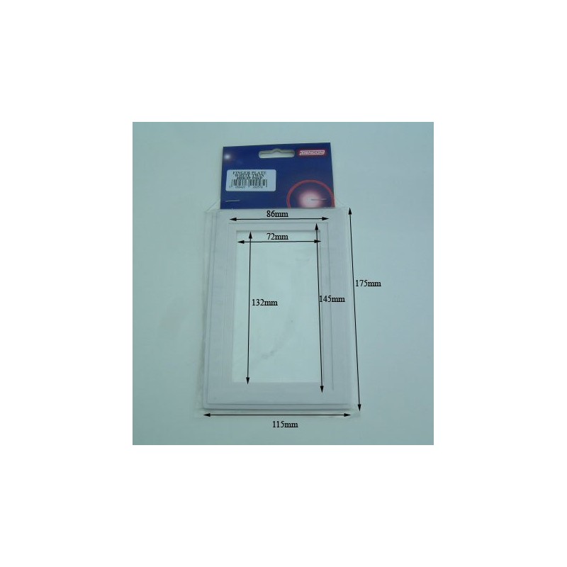 2 X 2 x Double light switch finger plate. White