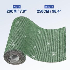 MECCANIXITY 101250 Pcs Bling Crystal Rhinestone Sheet Self-Adhesive Rhinestone Diamond Gems Sticker 98.4 x 7.9 Inch DIY Car Decoration Sticker for DIY Car Phone Clothing Craft Dark Green