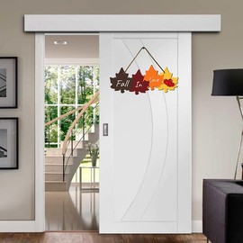 KPSheng Fall In Love Wooden Sign, Autumn Decor, Decorations, Thanksgiving Maple Leaf Wood Hanging, Wall for Wedding Harvest Farmhouse Front Door,11.6In x 5.1In