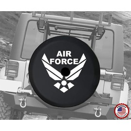 JL Spare Tire Cover USAF Air Force Military with Backup Camera Hole 32 Inch