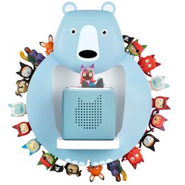Tnvodejo for Toniebox Creative Bear Children's Magnetic Floating Shelf and for Tonies for 30-48 Figures - Wall Shelf for The Music Box - for Playing and Collecting - for Children's Baby Rooms (Blue)