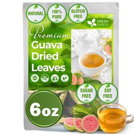 FreshDrinkUS, 6oz Guava Dried Leaves (CUT & SIFTED), 100% Natural & Pure from Dried Guava Leaves, Guava Loose Leaf Tea, No Additives, No Caffeine, Vegan