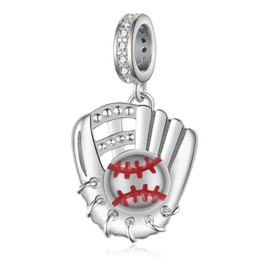 S925 Sterling Silver Baseball Charms - Sports Jewelry Gifts for Women and Baseball Enthusiasts