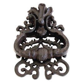 French Country Ornate Door Knocker - Shabby Chic Style Front Doorknocker, Heavy Duty Doorknocker for Front Door Rustic Cast Iron Metal Knocker
