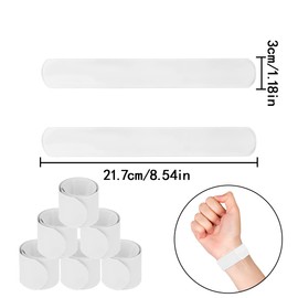 HAIKING Band Slap Bracelets, 20 Pcs White Slap Bracelets for Boy, Girl, Craft Projects (21.7 * 3 CM)