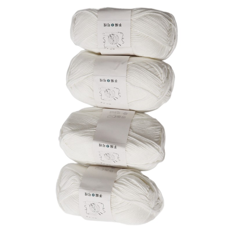 4Pcs Cotton Yarn 3mm Pure Elegant Color Soft Elastic Skin