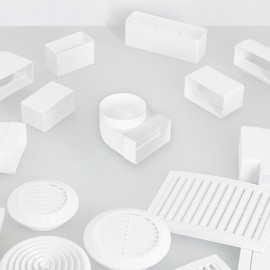 KOTARBAU® Deflection Piece 90° for Ventilation Duct 110 x 55 mm Plastic Transition Piece Diameter 100 mm White Duct Connector Duct Elbow Exhaust Air Supply Air Duct Connector for Flat Duct Round