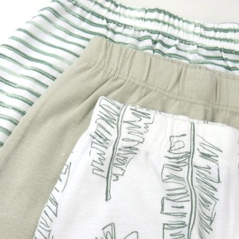 HonestBaby Baby 3-Pack Organic Cotton Footed Harem Pants, Jumbo Leaf Sage, 0-3 Months