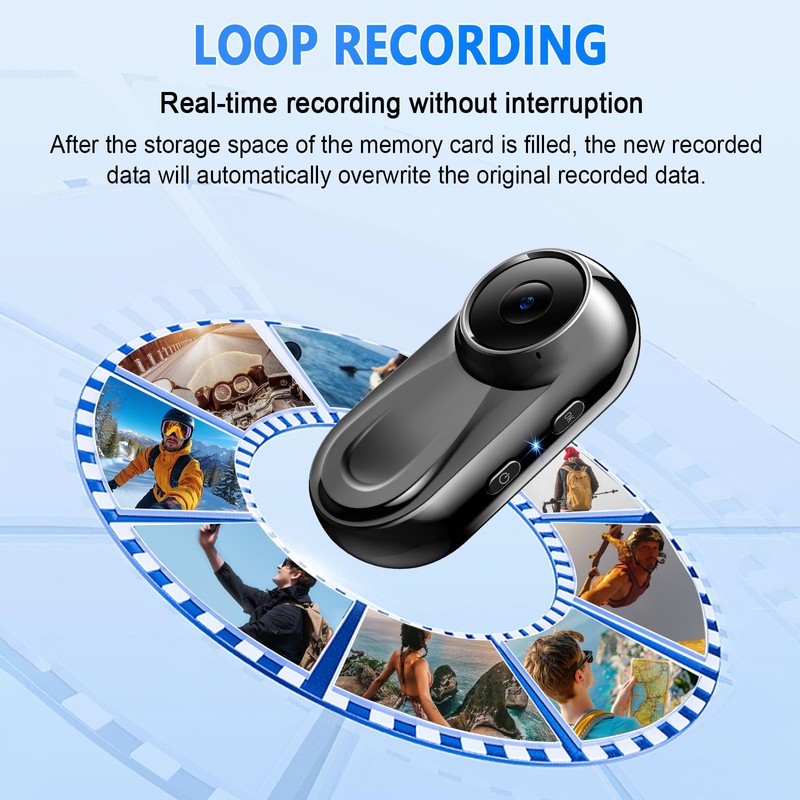 Mini Body Camera with 64GB Card, 1080P Thumb Action Camera