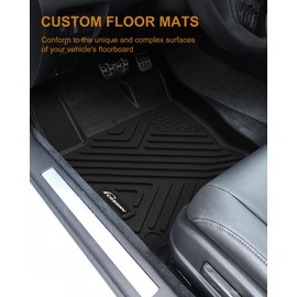 COZONY Floor Mats for Nissan Rogue 2021 2022 2023 2024 2025, TPE All Weather Custom Fit Front 1st & 2nd Row Floor Liner, Black (Not Fit Sport Model)