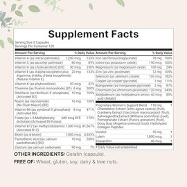Micro Ingredients Pure Methylated Multivitamin for Women, 240 Capsules | 32-in-1 Formula with Vitamin B, C, D + Iron, Methylfolate & More | Supports Women 's Daily Wellness | Filler Free, Non-GMO