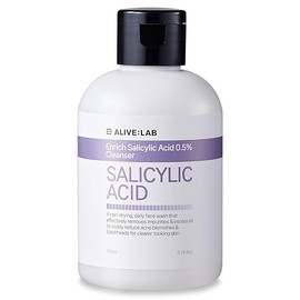 ALIVELAB Limpiador Facial Enriquecido con Ácido Salicílico 0.5% para Piel Propensa al Acné, Exfoliante, Elimina Puntos Negros, con Centella Asiática, 