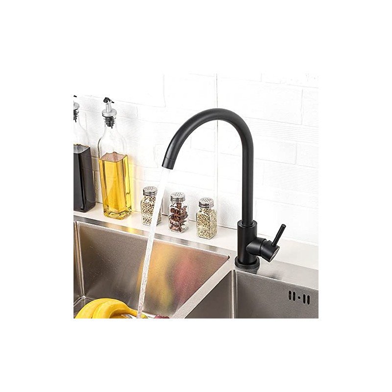 HGMAISON Kitchen Taps Black Stainless Steel Black Kitchen Faucet Sink