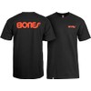 Bones Bearings Swiss Text Black T-Shirt, Medium