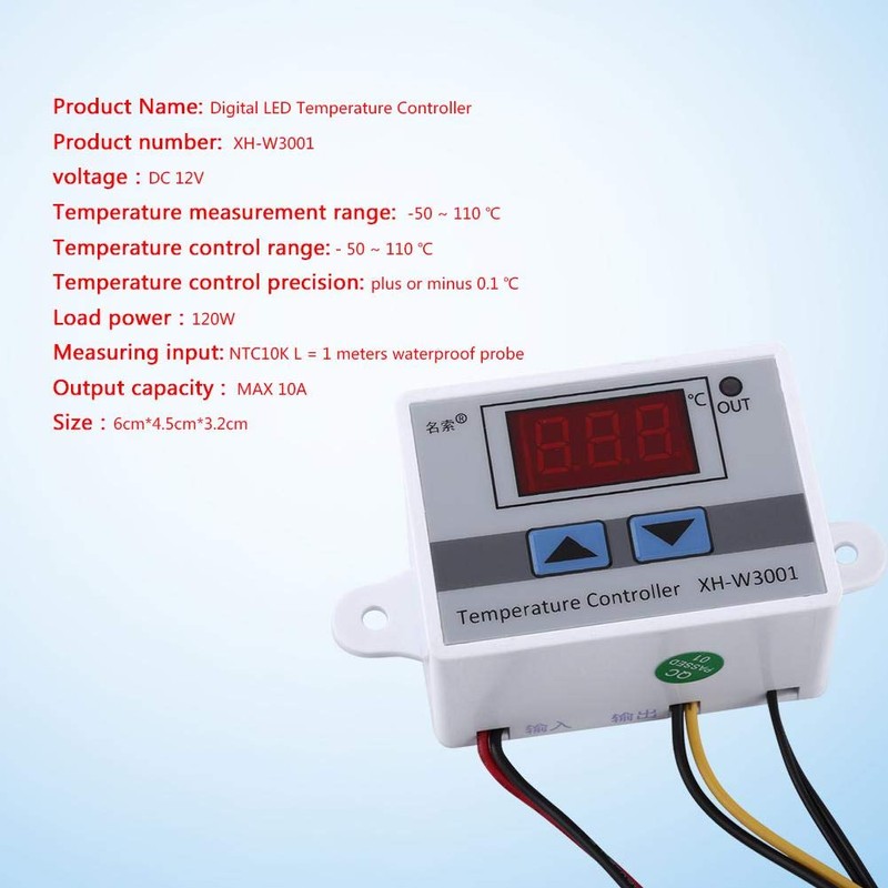 Temperature Controller Digital Thermostat with Waterproof Probe Thermostat Control Switch