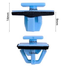100pcs Car Wheel Arch Trim Clips Door Trim and Side Moulding Fastener Blue Plastic OEM 877561F000 Compatible with Hyundai Santa Fe Tucson KIA Soul Sportage