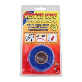 Rescue Tape | Self-Fusing Silicone Tape | Emergency Pipe & Plumbing Repair | DIY Repairs | Seal Radiator Hose Leaks | Wrap Electrical Wires | Used by US Military | 1” X 12’ | Silicone Rubber | Blue