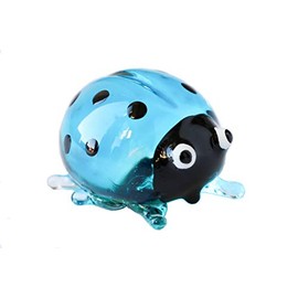 redchocol8(R Tiny Mini Glass Ladybirds Turquoise Quality Mini Small Gloss Deco Pot Ornament Garden Ladybug Terrariums