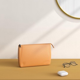 Mura Sacoche Men's Shoulder Bag, Genuine Leather, Anti-Skimming, Thin, Braun