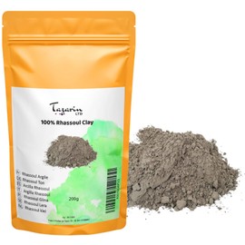 200 g Lava Powder Ghassoul, Clay for Skin, Hair & Body Care, Mineral Soil, Also for Masks & Scrubs, No Surfactants, Natural & Vegan Tazarin Ltd