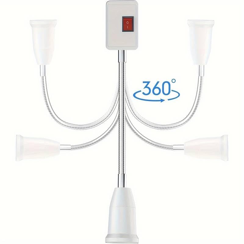 CABLEPELADO E27 Lamp Holder with Switch E27 Plug Adapter 360°
