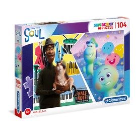 Clementoni 27191 Supercolor Soul Puzzle 104 Pieces from 6 Years, Colourful Children's Puzzle with Special Luminosity and Colour Intensity, Skill Game for Children